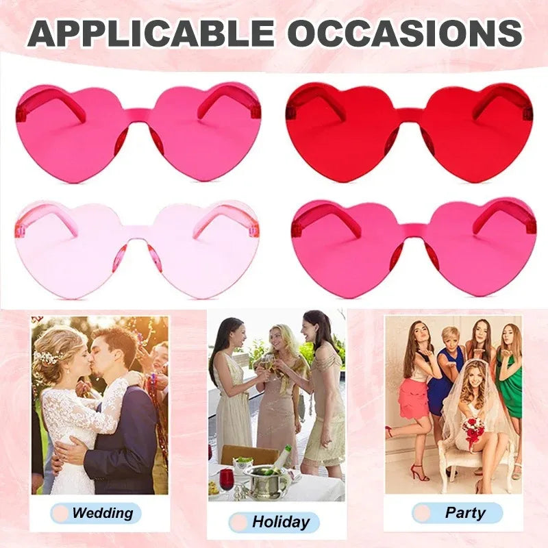 Heart Sunglasses Retail /Wholesale 5-15PCS Wedding Bachelorette Bridesmaid Beach Party Multi-Color Photo Props Gifts Qme