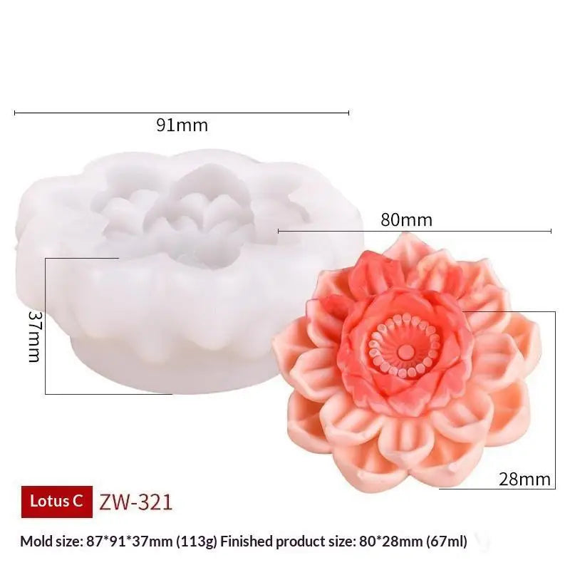 Flower Rice Cake Silicone Mold Non-stick Shape Mooncake Mung Bean Qme S