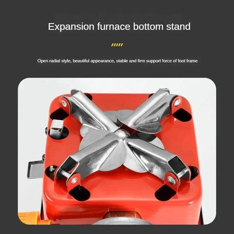 Portable Mini Square Stove Outdoor Folding Gas Stove Card Camping Cooking Utensil Ultra-Light Travel Cookware Hiking Equipment Qme