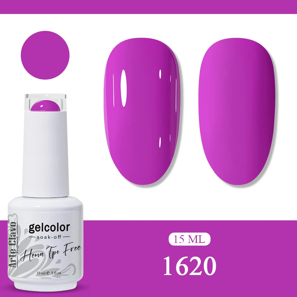 Arte Clavo HEMA TPO Solid Purple Gel Nail Polish Winter Matte DIY Art Qme 1620