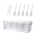 Chilled Condiment Server 5 Compartment Acrylic Lid Clear Salad Qme 4 grids