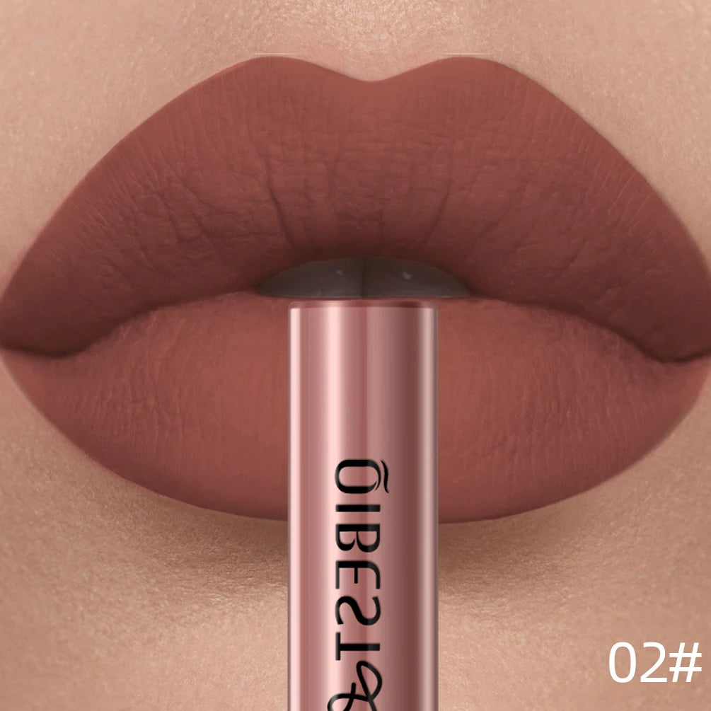 QIBEST Liquid Lipstick Waterproof Velvet Nude Matte Sexy Red Lip Gloss Long Lasting Nonstick Lip Stain Makeup 24 Colors Hots Qme 2
