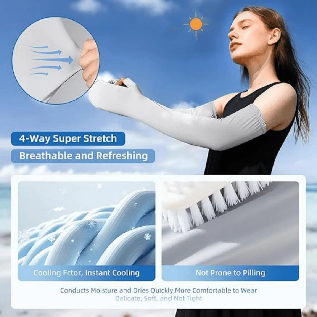 Summer Sunshade Sleeves Ice Cold Unisex Sensitive Fabric Design Cool Qme