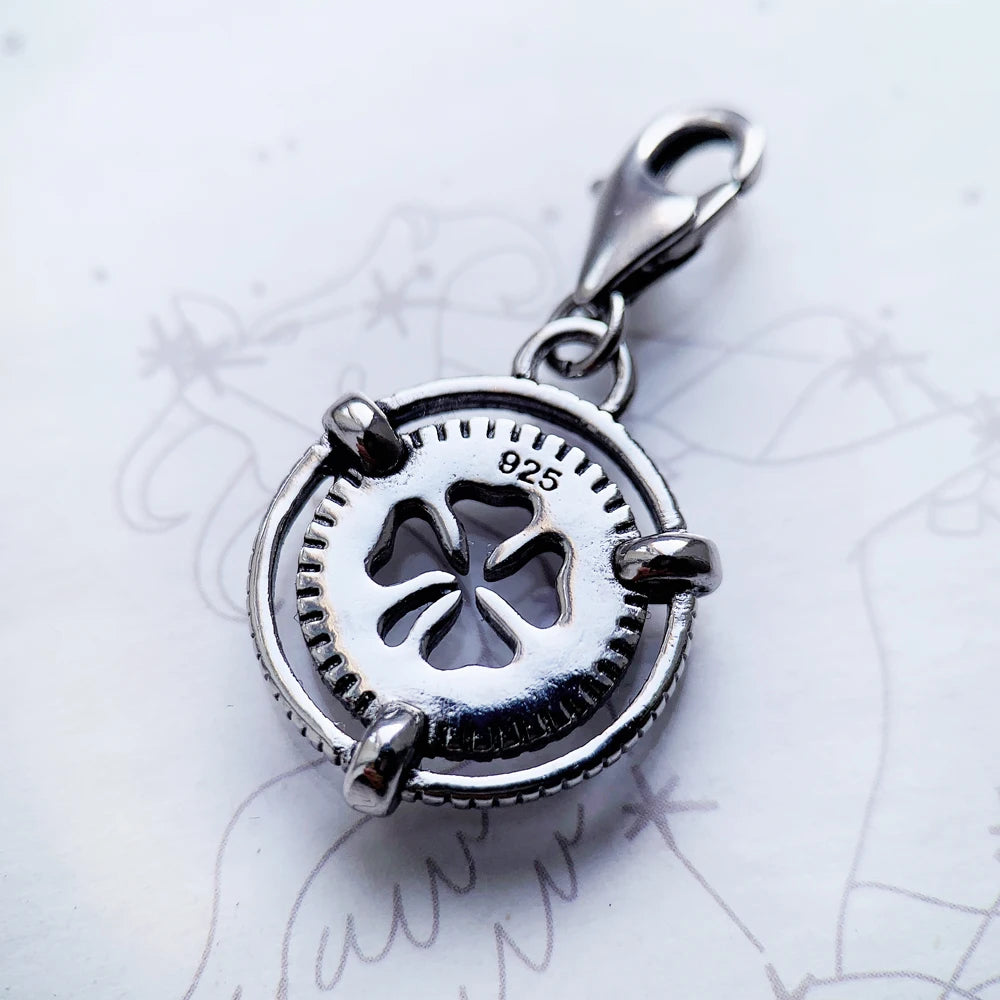 Cloverleaf Clover 925 Sterling Silver Dangle Charm Pendants Trendy Lucky Jewelry Gift For Women Men Qme