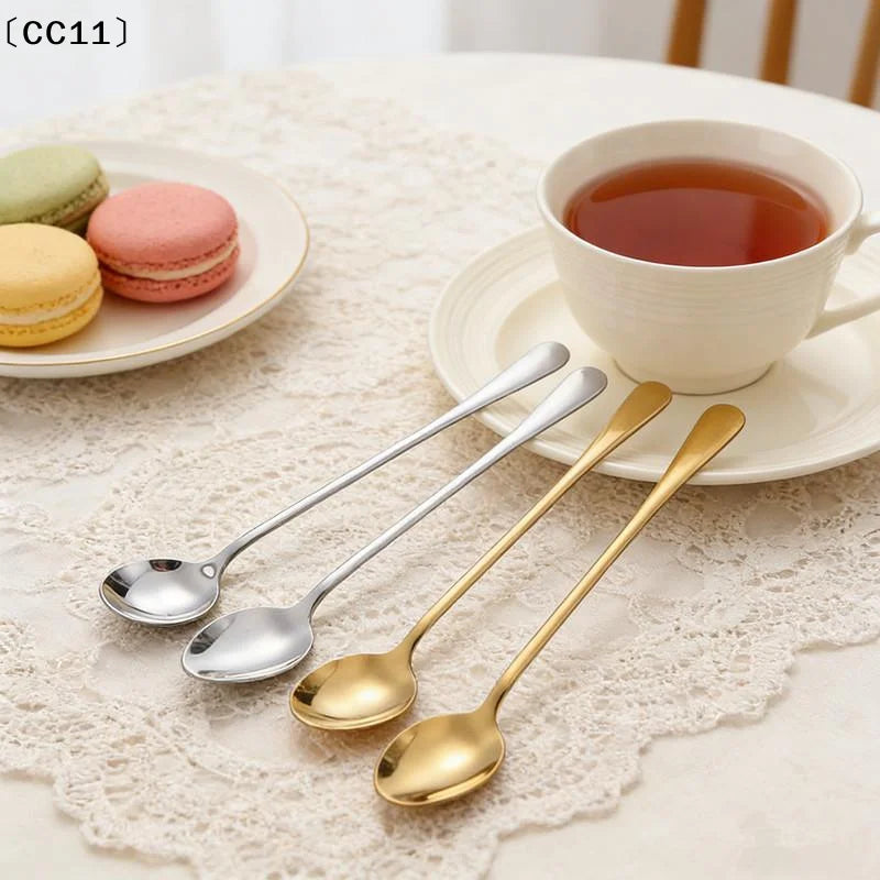 Coffee Spoon Long Handle Ice Cream Dessert Tea Picnic Drinkware Qme