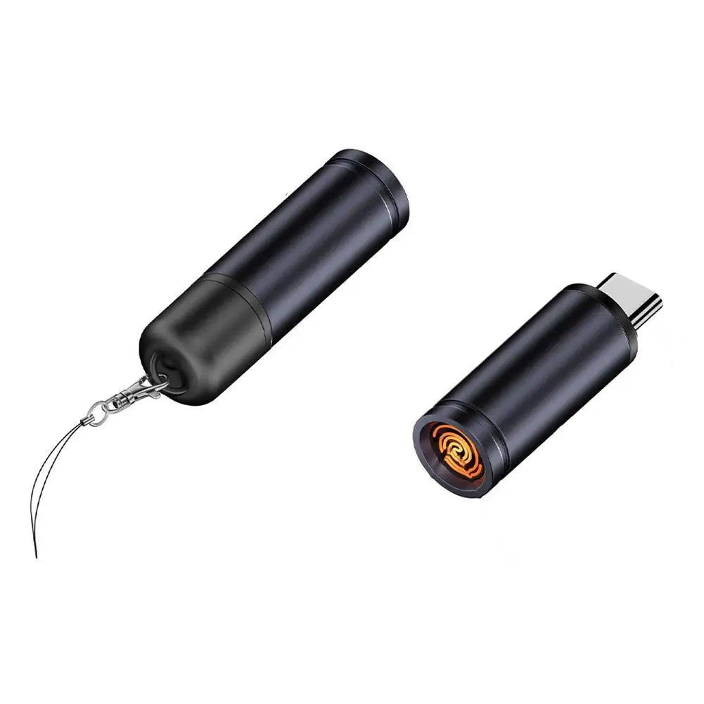 NEW Electric Lighter Type C Cable Lighter For IPhones 15 16 Tablets Safety Switch Windproof With Rechargeable Flameless Igniter Qme grey