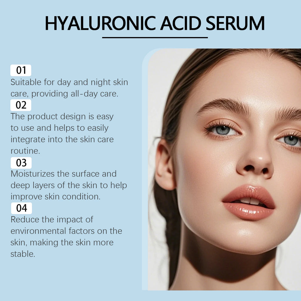 Hyaluronic Acid Serum Deep Moisturizing Facial Skin Essence Rejuvenating Enhances Elasticity Firm Nourishing Brightening Ampule Qme