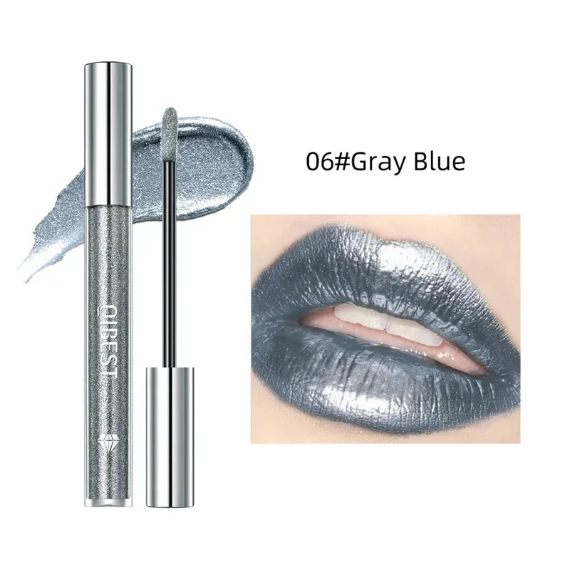 15 Colors Glitter Liquid Lipglaze Tint Laser Holographic Lipsticks Cosmetics Shiny Pigment Waterproof Makeup Women Lipglosses Qme B-06
