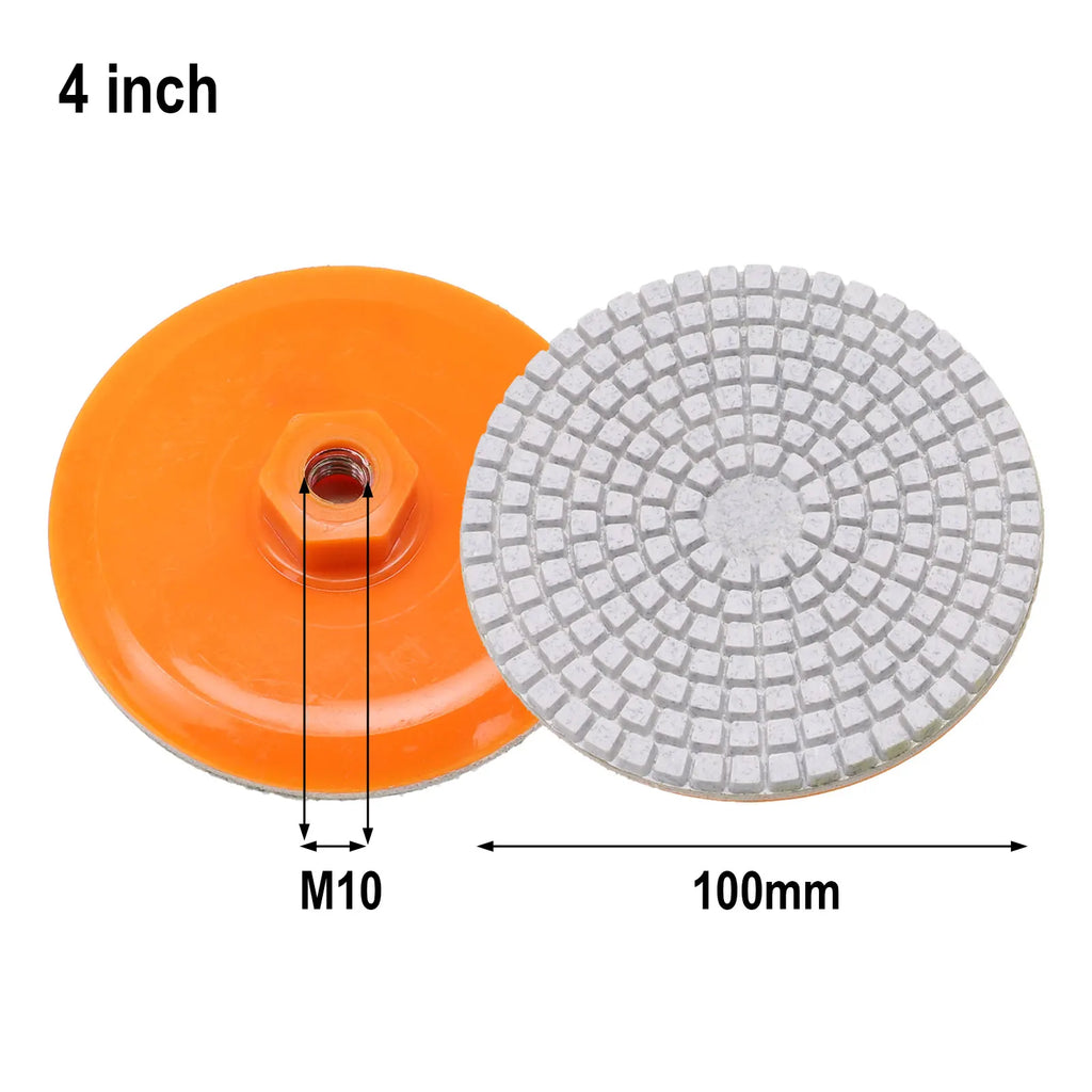 1 Pc 100mm /4 Inch Polishing Pad Wet Dry Buff Disc Abrasive For Granite Stone Concrete Marble Polishing Use Grinding Discs Qme Default Title