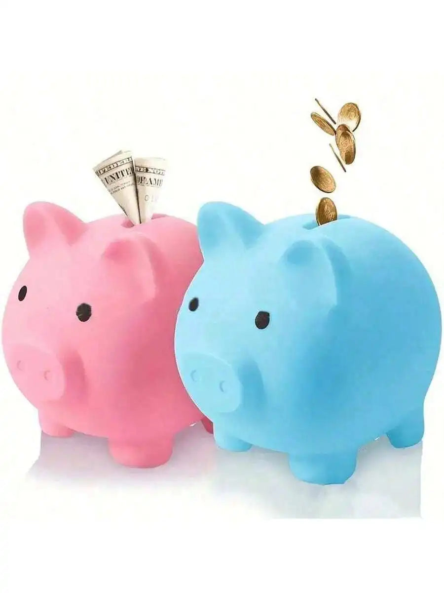 Cute Cartoon Shaped Piggy Bank Unbreakable Change Coin Cash Box Qme