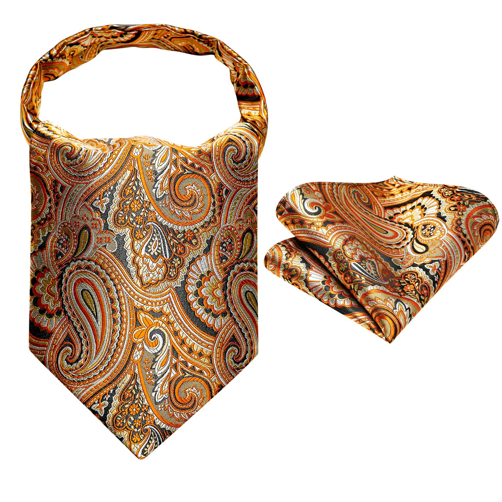 Ascot Tie Classic Cravat Pocket Square Decorative Ring Fashion Men's Qme