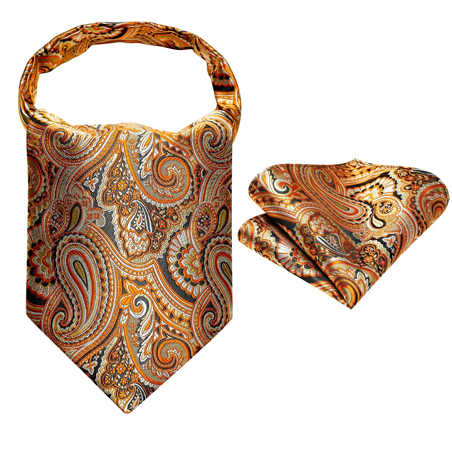 Ascot Tie Classic Cravat Pocket Square Decorative Ring Fashion Men's Qme
