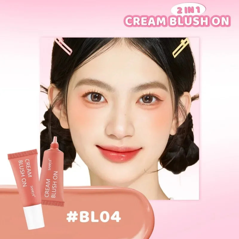 Blush Liquid Blusher Cheek Makeup Blush Matte Peach Pink Blusher Cosmetics Moisturizing Liquid Cream Stick Facial Shadow Beauty Qme 04