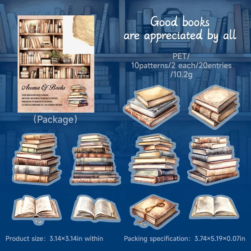 20 pcs/pack Book Frame Label PET Sticker Scrapbooking Collage Materials DIY Decor Junk Journal Aesthetics Stationery Sticker Qme F