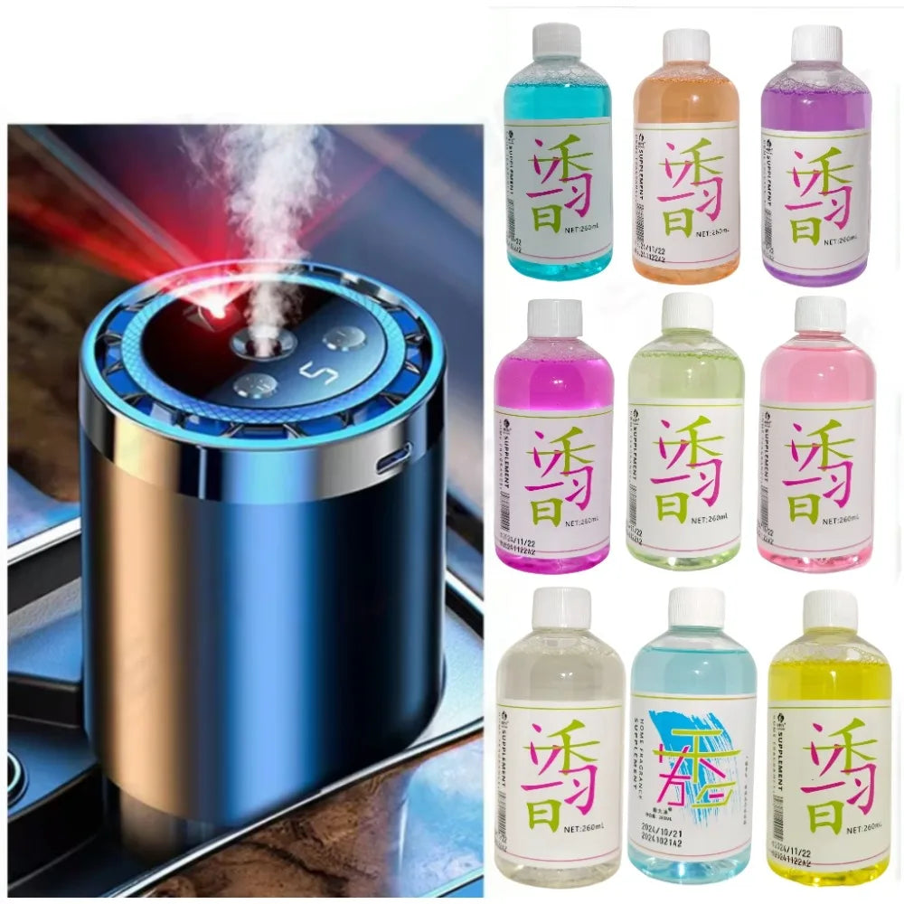 Car Aromatherapy Refill / Air Freshener Refill, 260ml Large Capacity, Multiple Natural Sweet and Fragrant Scents. Qme