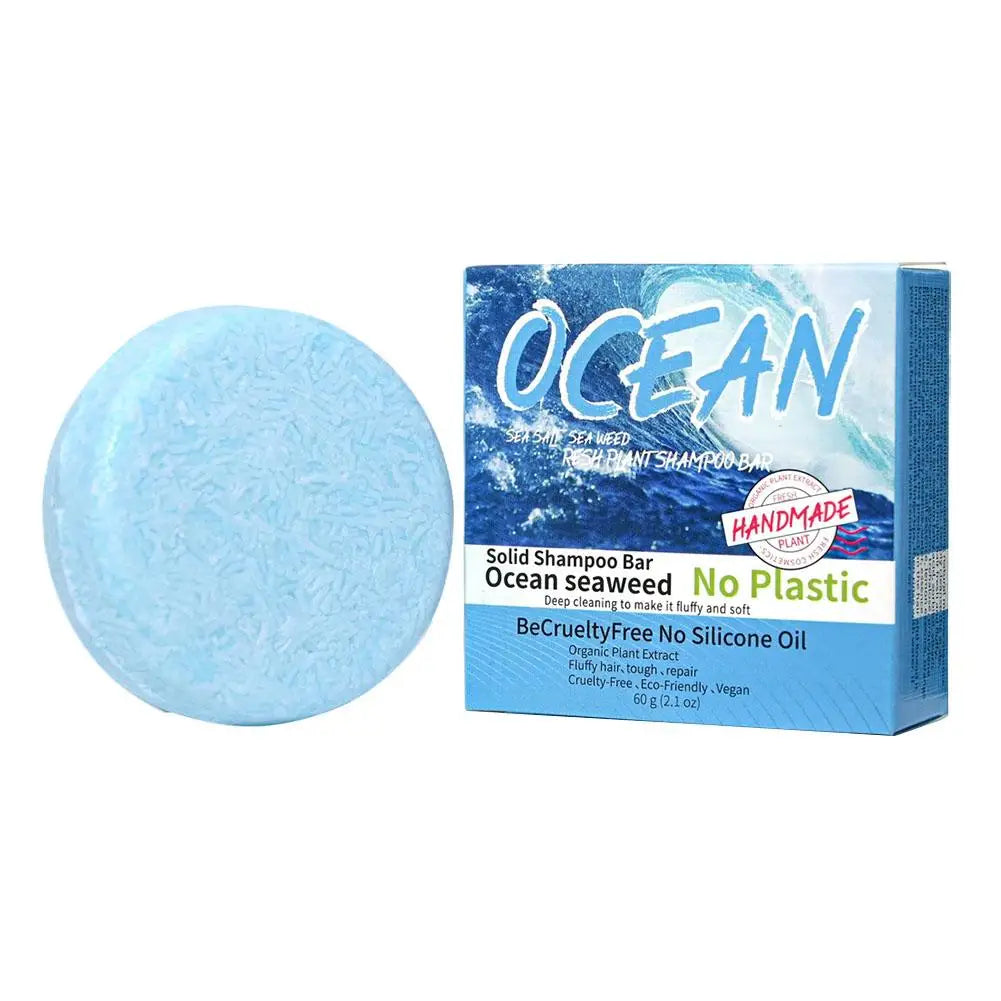 Refreshing Ocean Shampoo Seaweed Essence Handmade Soap Soft And Tough Hair Care Soap Men's Shampoo 1/3/5PCS Qme 1pcs CN