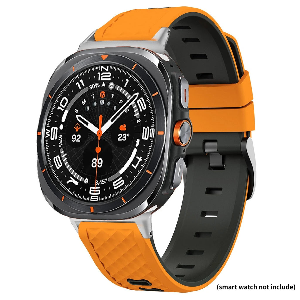 Silicone Straps for Samsung Galaxy Watch 9 Ultra2 47mm Sport Bracelet Correa for Galaxy Watch Ultra 47mm Wristband Accessories Qme Yellow Black Watch Ultra(2025)