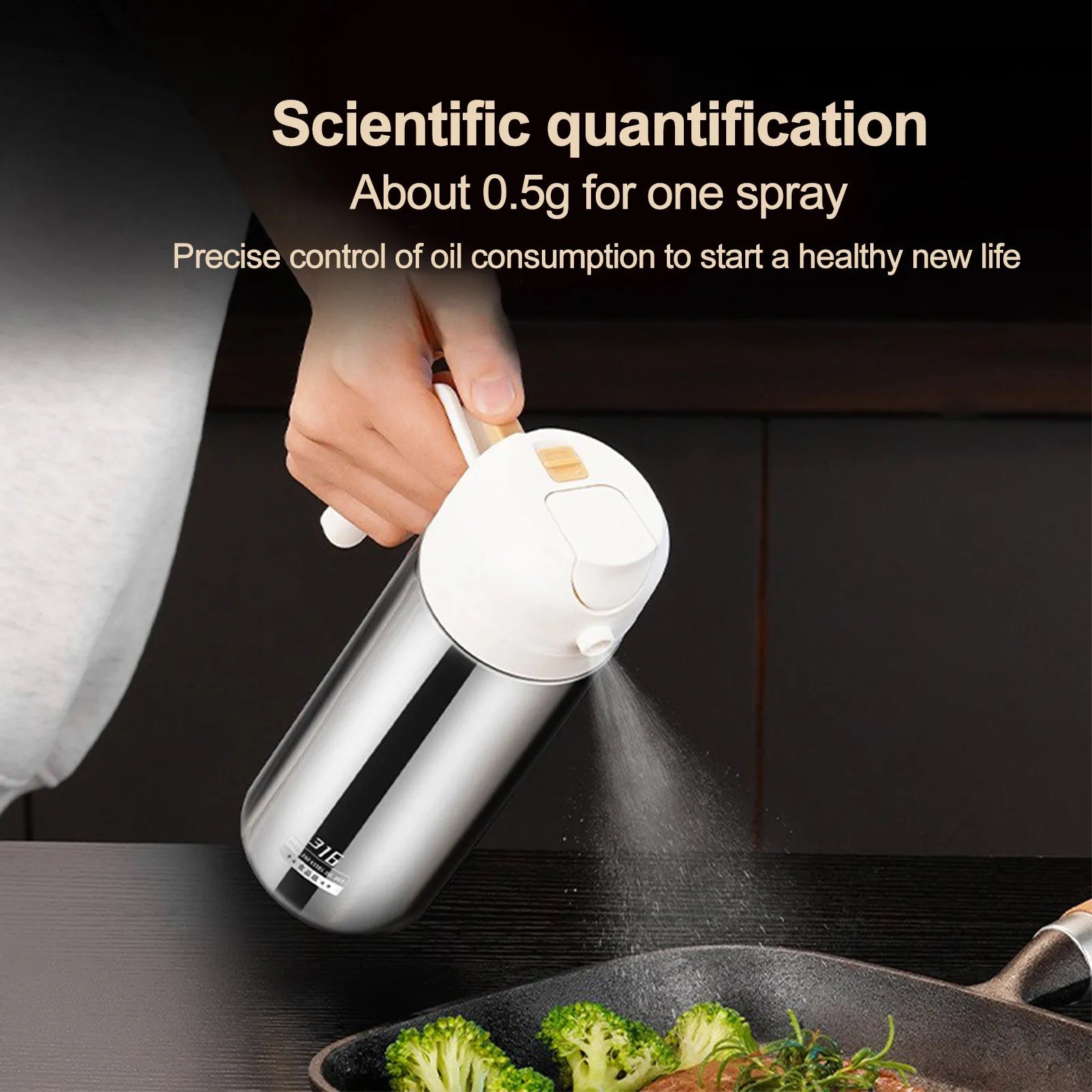 Stainless Steel Oil Sprayer Spray Pouring Double Purpose Spray Oil Bottle Spray Leak Proof Household Soy Sauces Vinegar Storage Qme