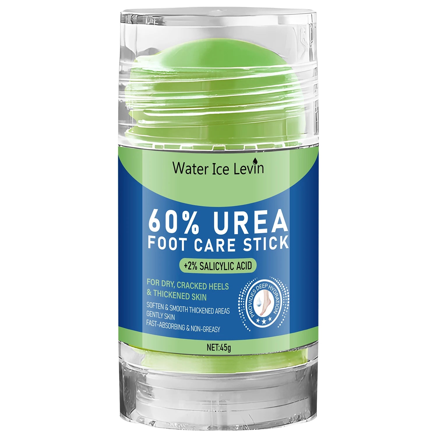 Foot Care Stick for Dry Cracked Heels,Softening & Smoothing Formula with Salicylic Acid & Urea,Fast Absorbing,Non-Greasy Qme green 45g