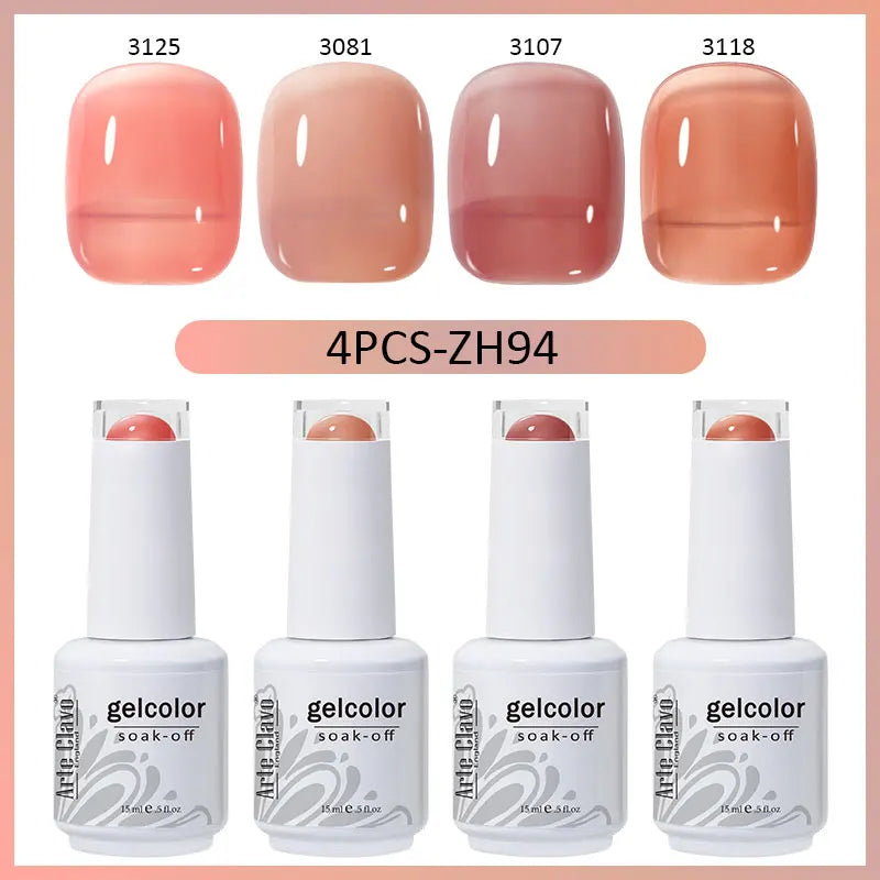 Arte Clavo 4 6 8 Gel Nail Polish Art Soak Off UV Colorful Semi