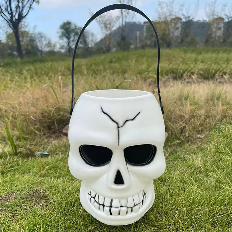 Ghost Skull Candy Jars Halloween Skeleton Storage Bucket Decorations Qme