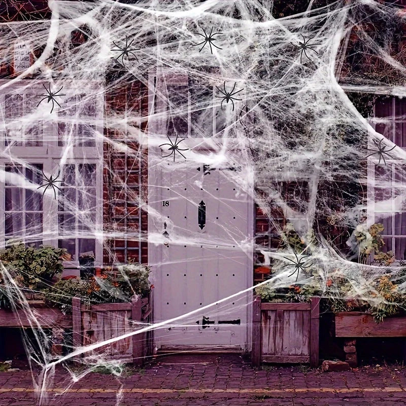 1 Spider Cotton Web Silk Small Party Haunted House Decoration Props Qme