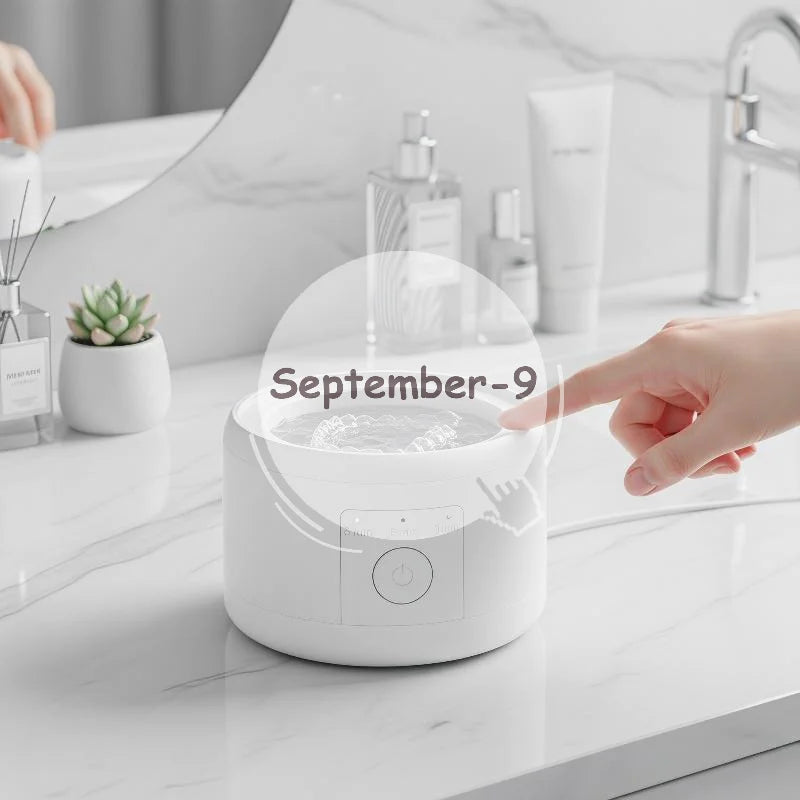 Compact Ultrasonic Cleaner Dental Appliances Thorough Cleaning Qme