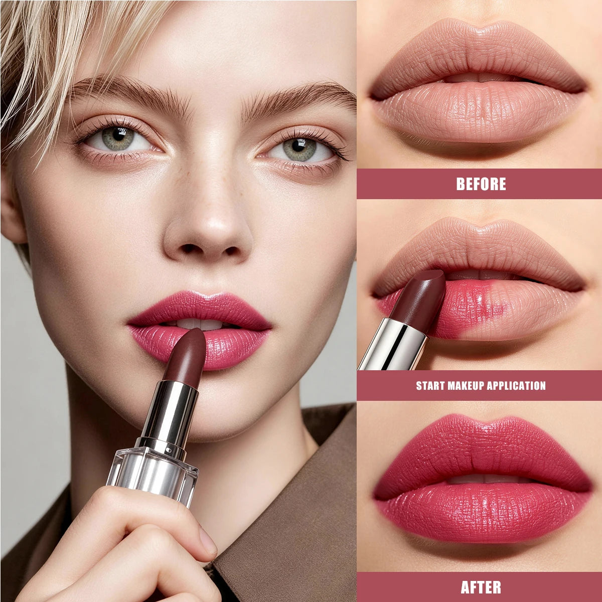 Temp Color Change Pearl Lipstick Metal Crystal Jelly Lip Balm Waterproof No Stick Cup Diamond Shimmer Lip Makeup Qme