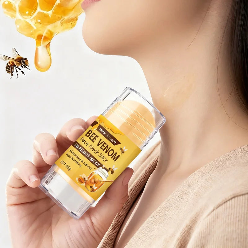 Bee Venom Face & Neck Firming Stick with Collagen & Vitamin C - Intense Moisturizing & Smoothing Anti-Aging Treatment Qme