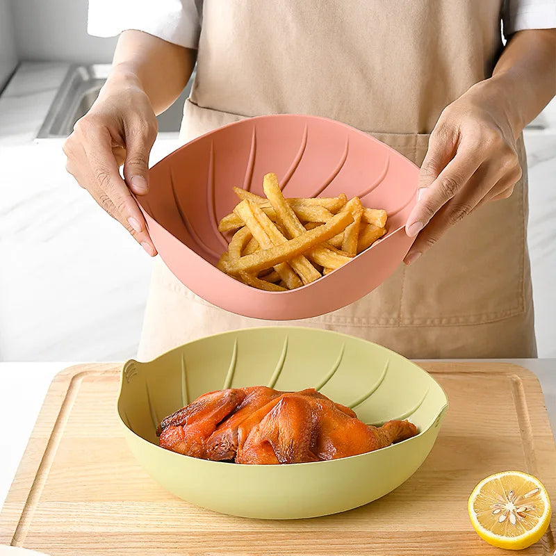 Silicone Air Fryer Basket High Temperature Resistant Baking Silicone Pan Inner Basket Silicone Pot Air Fryer Qme