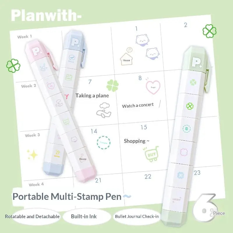 Cute Kawaii Multilink Mood Stamp Lightweight INS Decor Journal Qme