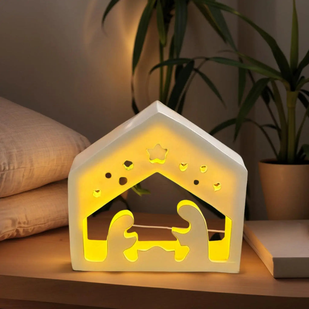 Nativity Scene Silicone Mold Jesus Tealight Holder Template Nativity Silicone Mold for Handmade Scented Candles Plaster Resin Qme