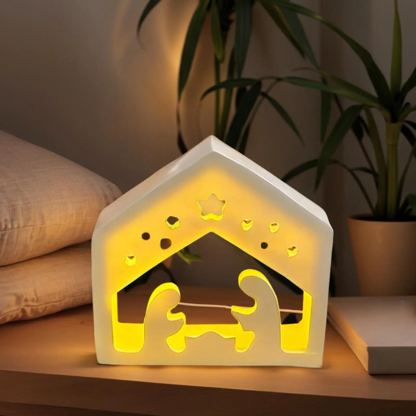 Nativity Scene Silicone Mold Jesus Tealight Holder Template Nativity Silicone Mold for Handmade Scented Candles Plaster Resin Qme
