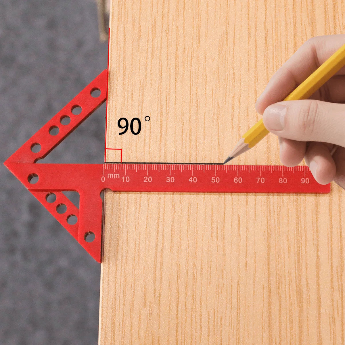 45/90 Degree Center Finder Measuring Ruler,Woodworking Angle Marking Tool,Carpenter Precision Scribe For Accurate Layout And DIY Qme