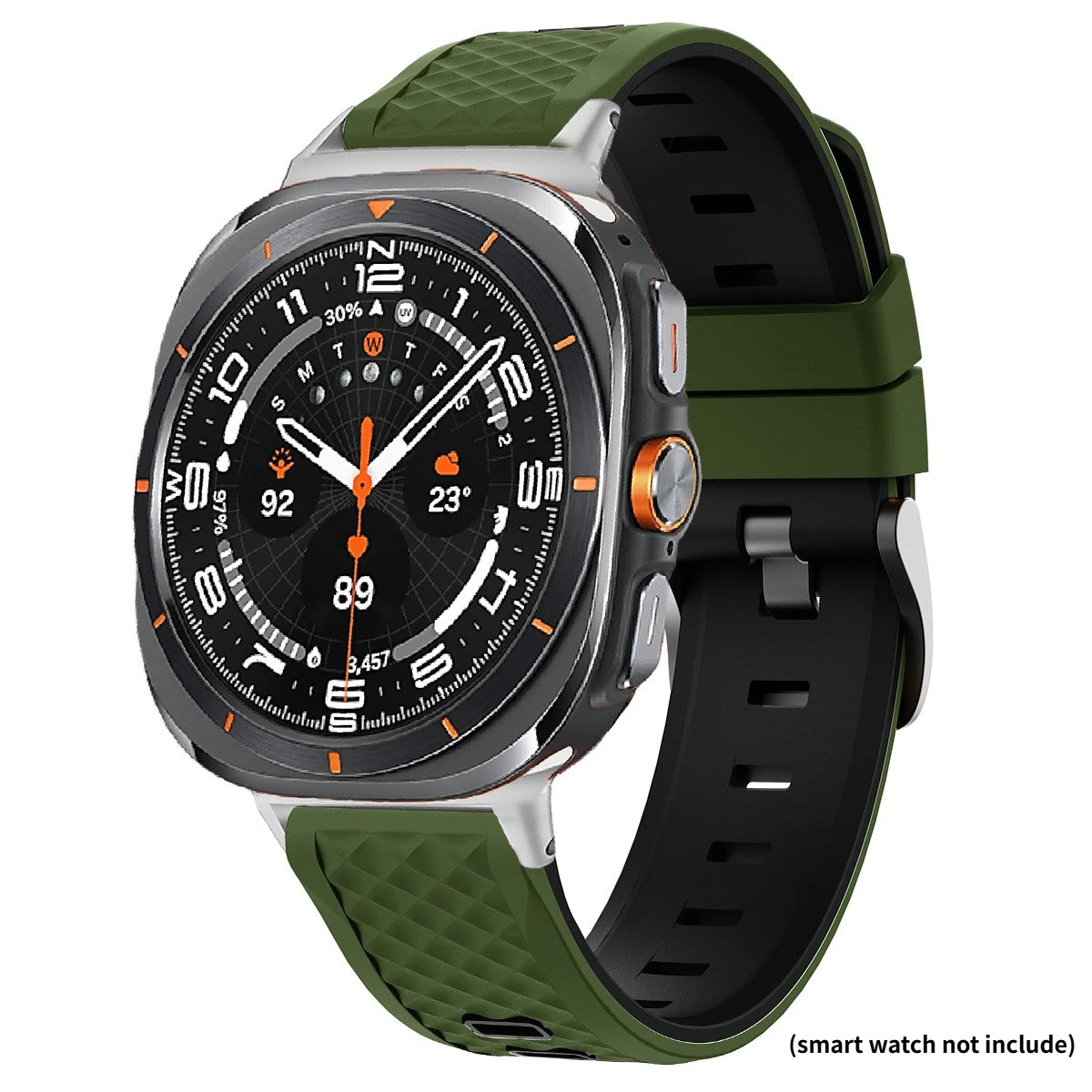 Silicone Straps for Samsung Galaxy Watch 9 Ultra2 47mm Sport Bracelet Correa for Galaxy Watch Ultra 47mm Wristband Accessories Qme AGreen Black Watch Ultra(2025)