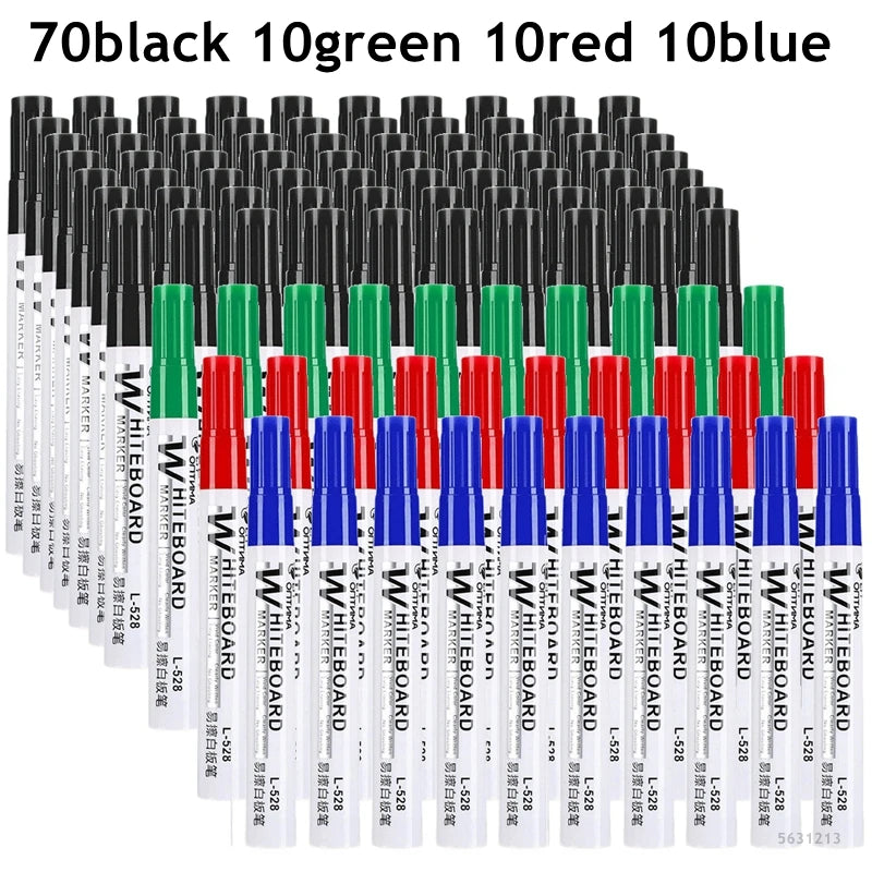 1/20/100Pcs Erasable Whiteboard Marker Pen Blackboard Marker for Classroom Glass Office School Stationery White Board Marker Qme 100Pcs Mixed Color A