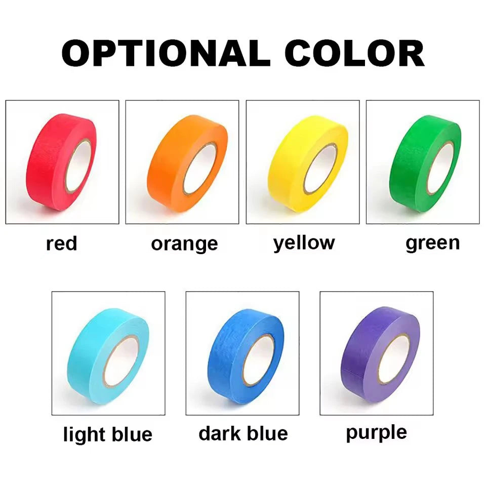 8 Rolls of colored Tape Set Solid Color Cute And Easy To Tear Paper Rainbow Tape DIY Decoration Decorate Notebook Cover Qme