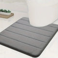 Carpet Memory Foam Bath Mat Anti-skid Absorbent U-shaped Toilet Qme Gray
