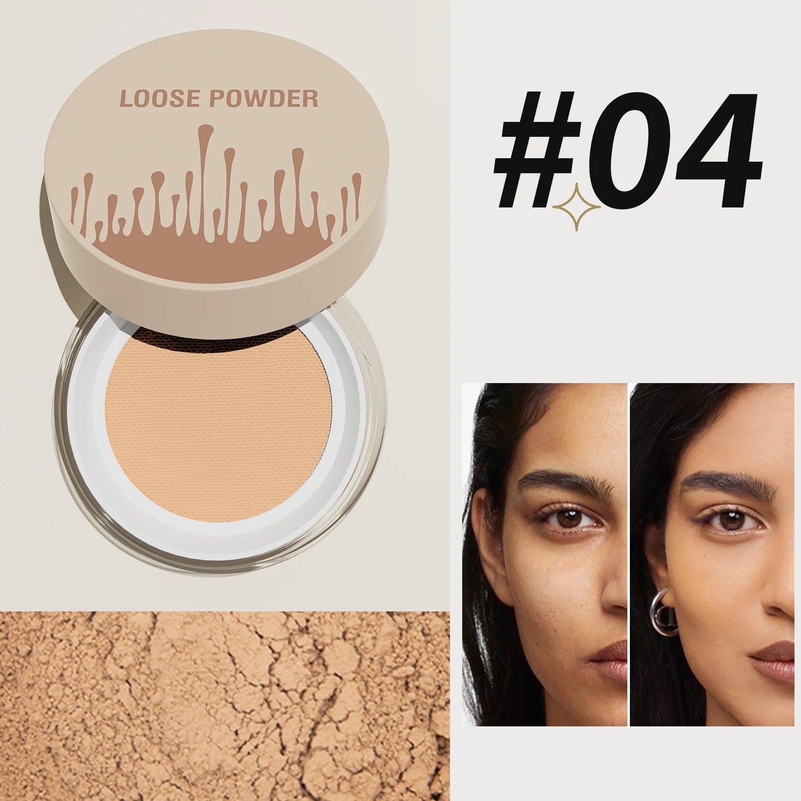 5 Colors Loose Powder Can Reduce Pores and Fine Lines, With a Long-lasting Matte Effect and Natural Facial Makeup Powder Qme 9515-4