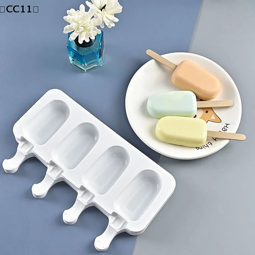 1 2 Ice Cream Popsicles Mould Food Grade Silicone Heart Fruit Qme