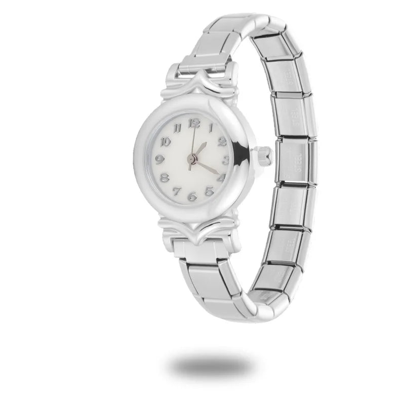 2025New Fit Width Italian Charm Square Zircon Elastic Watch Bracelets