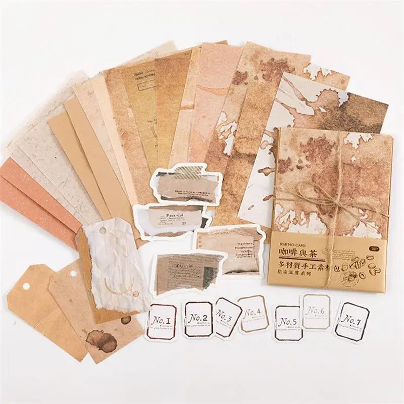 30 pcs/lot Vintage Background paper Diy Scrapbooking material paper Decorative Labels junk journal Stationery supplies Qme A