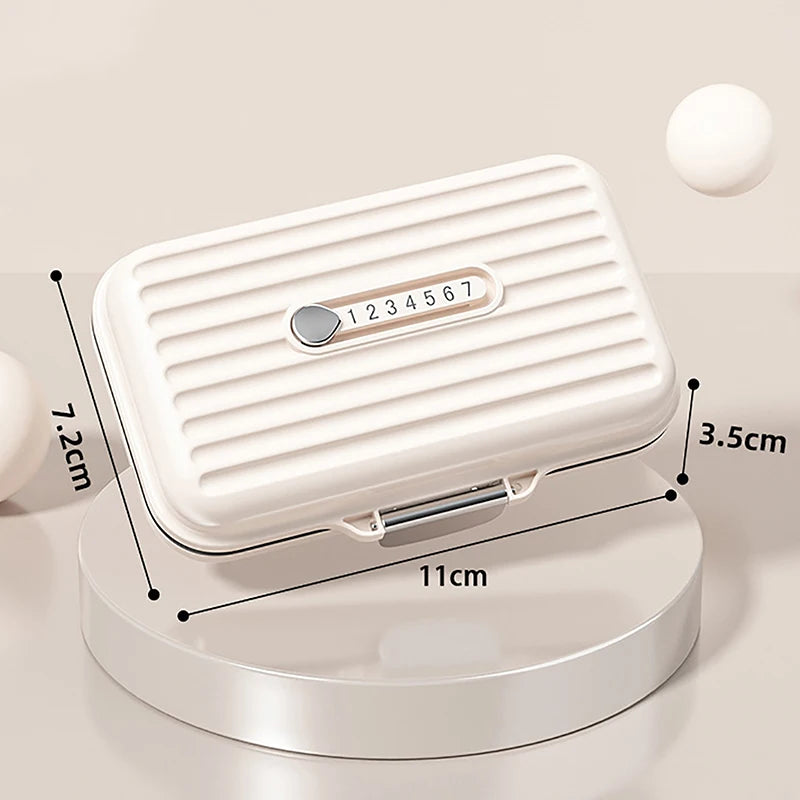 Mini Pill Box Travel Lightweight 7 Compartment Medicine Organizer Qme white large