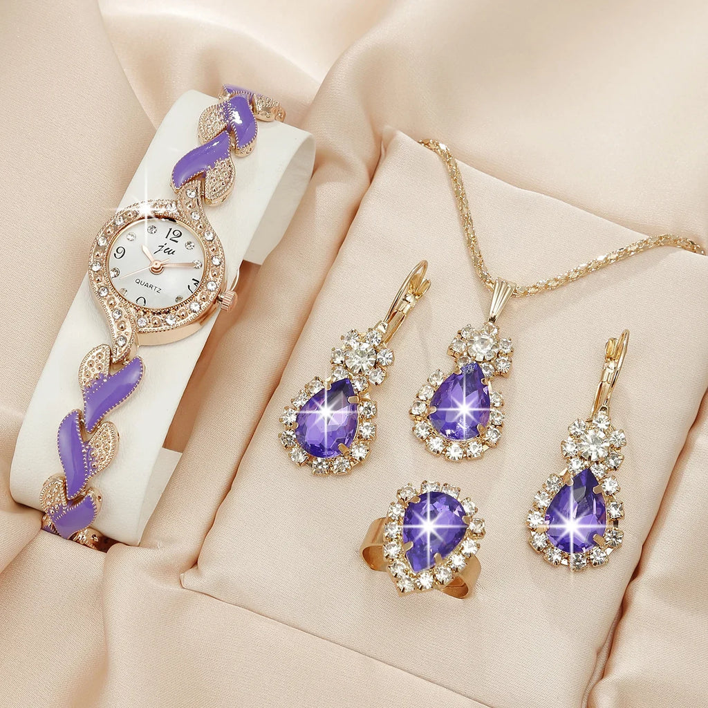 1pcs of new fashionable and trendy women's quartz watch set, which is the best choice for gifts Qme
