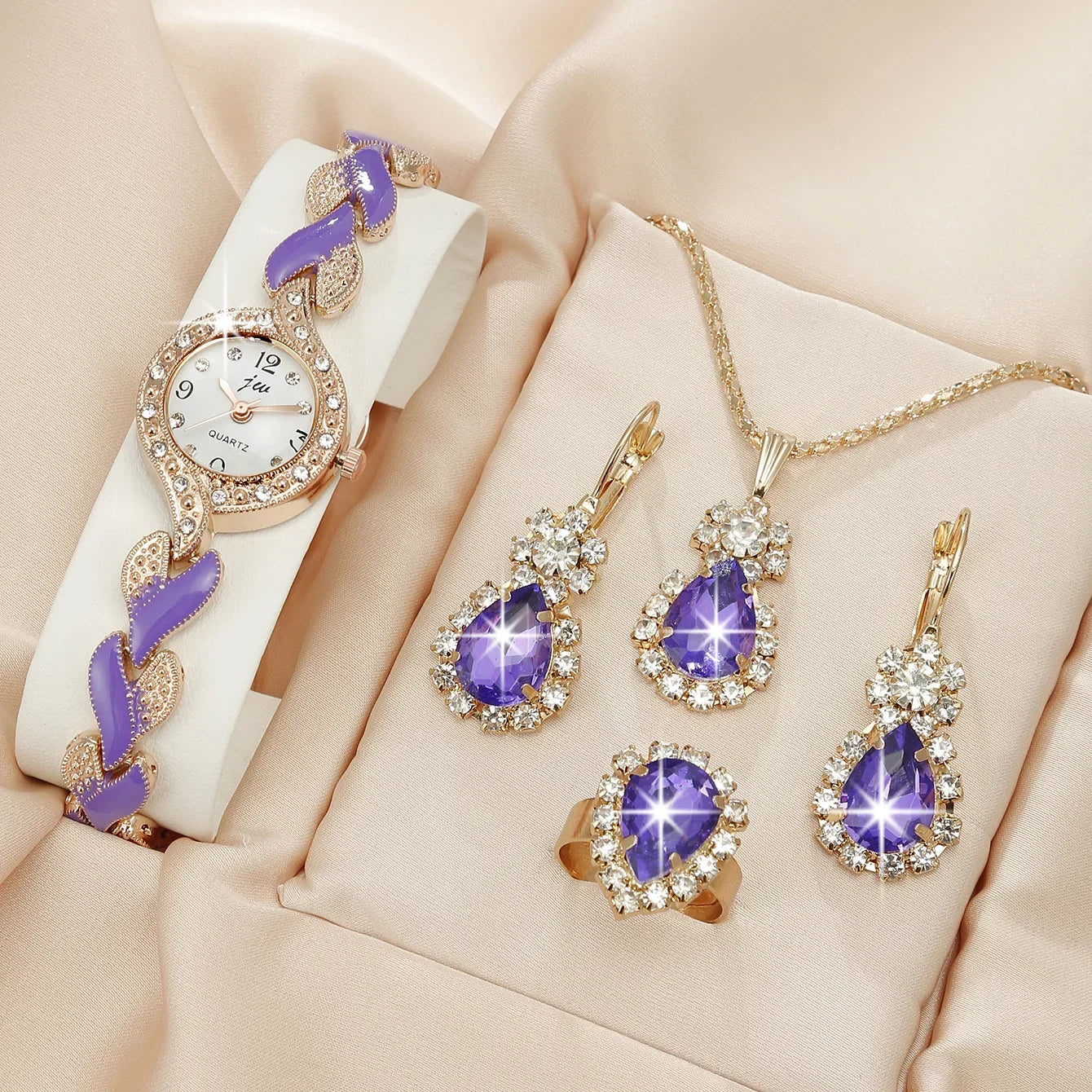 1pcs of new fashionable and trendy women's quartz watch set, which is the best choice for gifts Qme