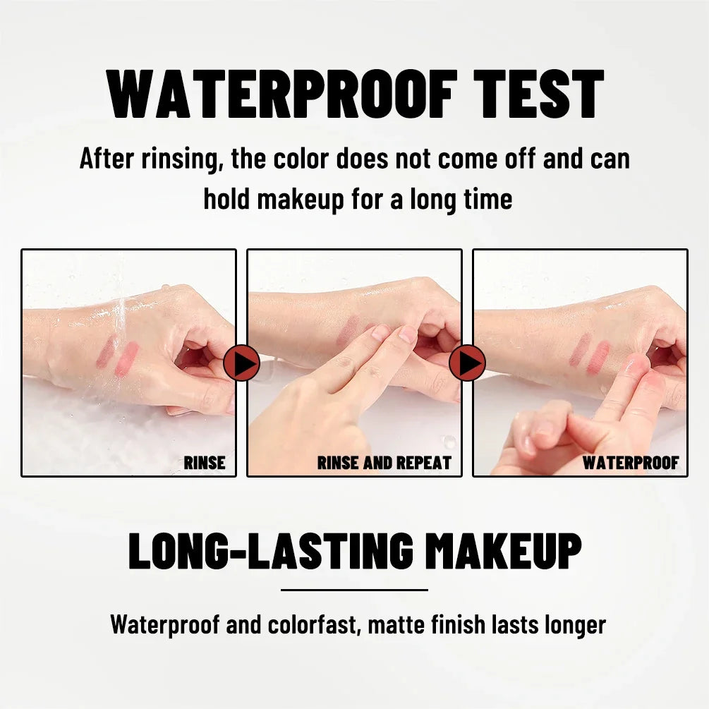 QIBEST Double Headed Lipliner Peel Off Tattoo Lipgloss Lasting Matte Lip Tint Brown Contour Tear-off Lip Stain 2 In 1 Stick Qme