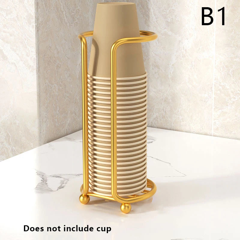 Desktop Cup Storage Rack Household Coffee Holder Home Kitchen Paper Qme B1