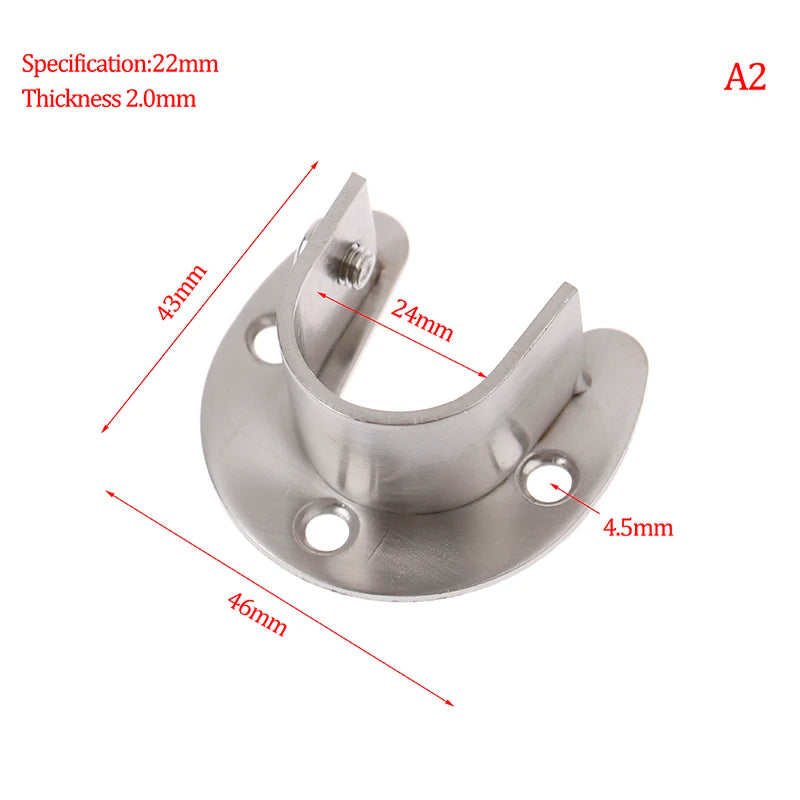 19 22 25 Wardrobe Bracket Stainless Steel Rod Socket Flange Holder Qme A2 8 inch