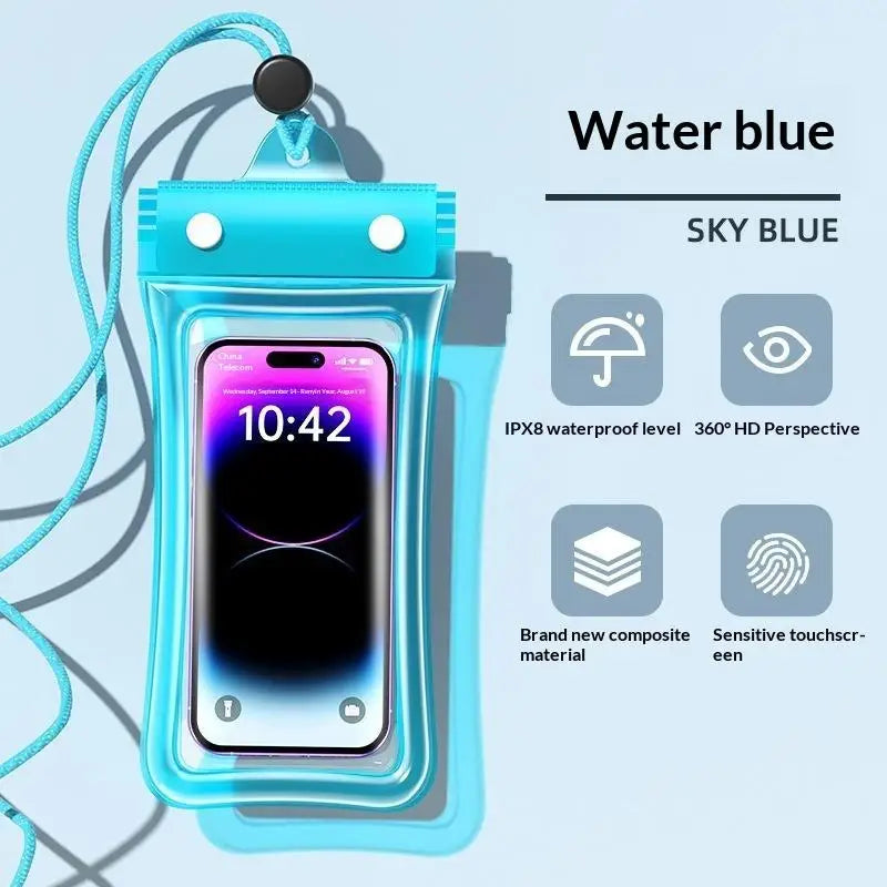 Waterproof Phone Bag Pouch Case Swimming Diving Clear Armband Qme Blue