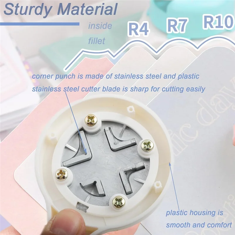A02F-4 In 1 Paper Corner Cutter DIY Paper Projects Corner Cutting Tool Card Photo Trimming Scrapbooking Corner Trimmer Qme